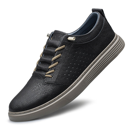 Mens Hollow-out Breathable Hole Shoes | Low-top Cowhide Leather Sneakers - LAKD London