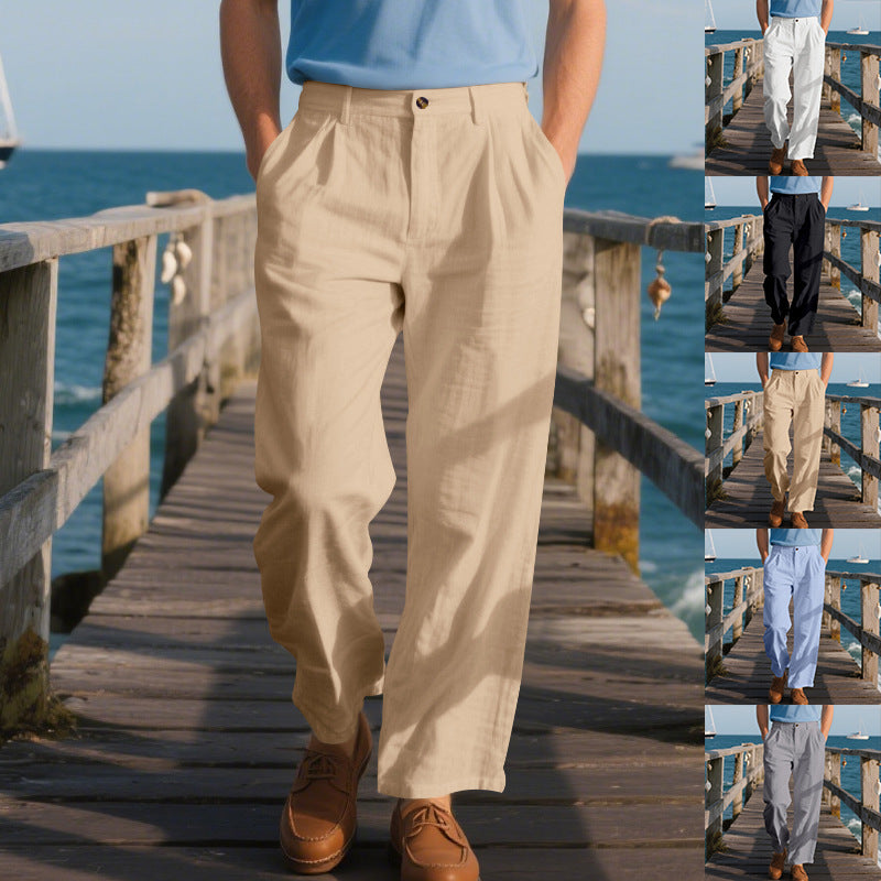Mens Loose Straight Business Comfortable Suit Pants