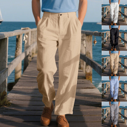 Mens Loose Straight Business Comfortable Suit Pants