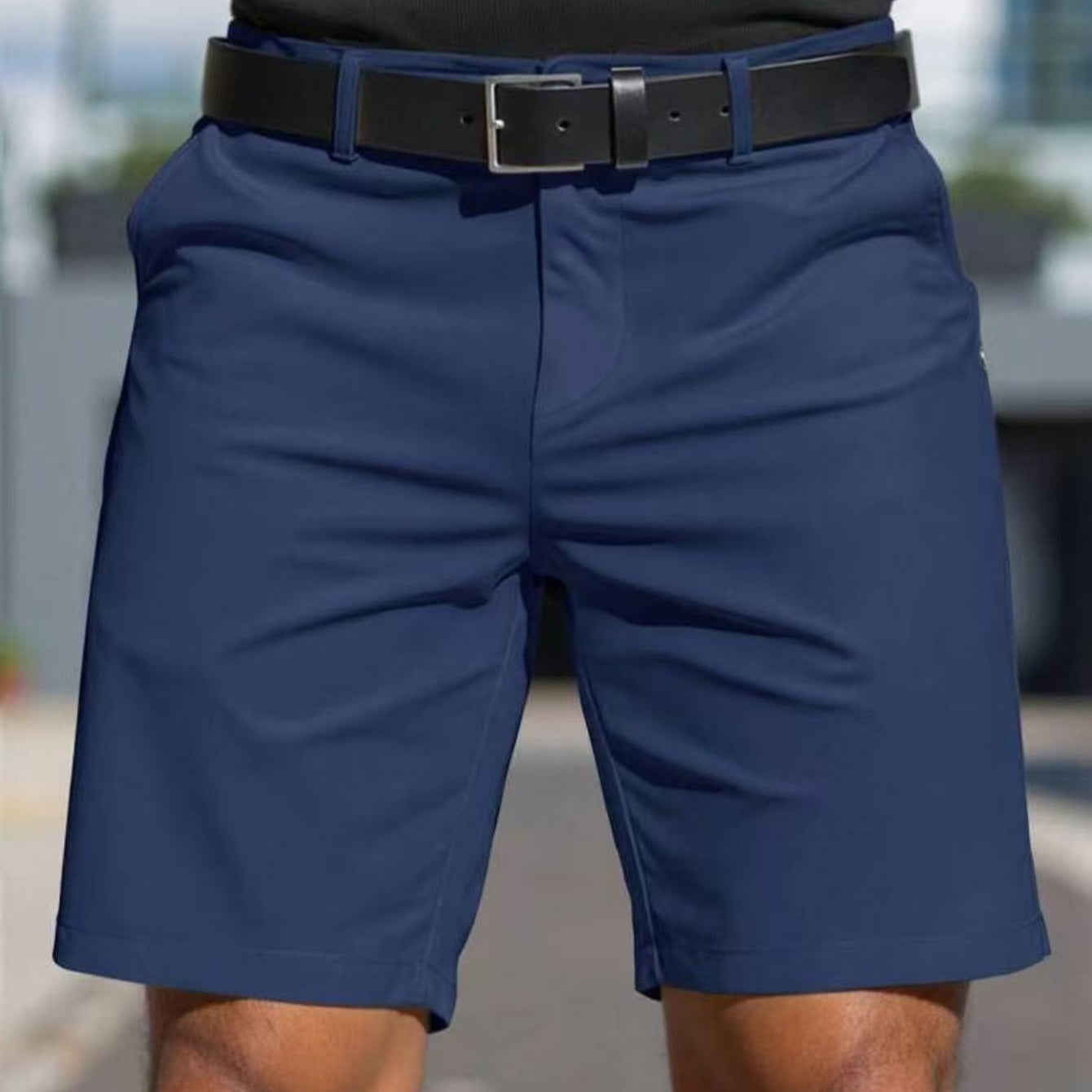 Men's Solid Colour Summer Business Sports Straight Fit Shorts Casual