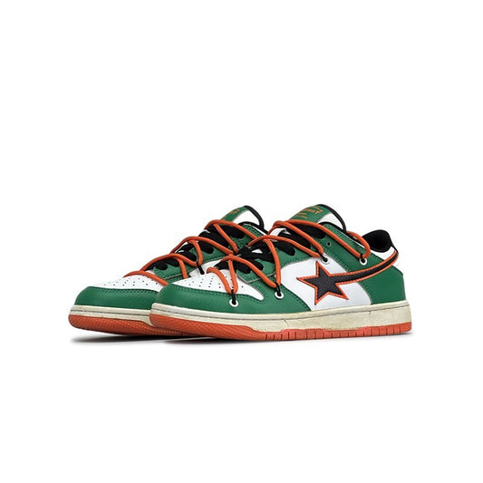Mens Retro Low Top Sneakers With Contrasting Colors - Breathable Thick sole Flat Shoes