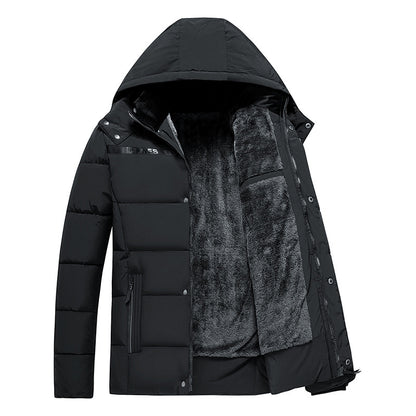 Mens Cotton-padded Fleece-lined Thickened Jacket