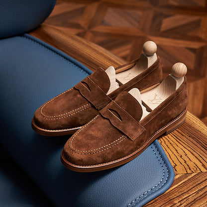Mens Retro Genuine Leather Handmade Loafers