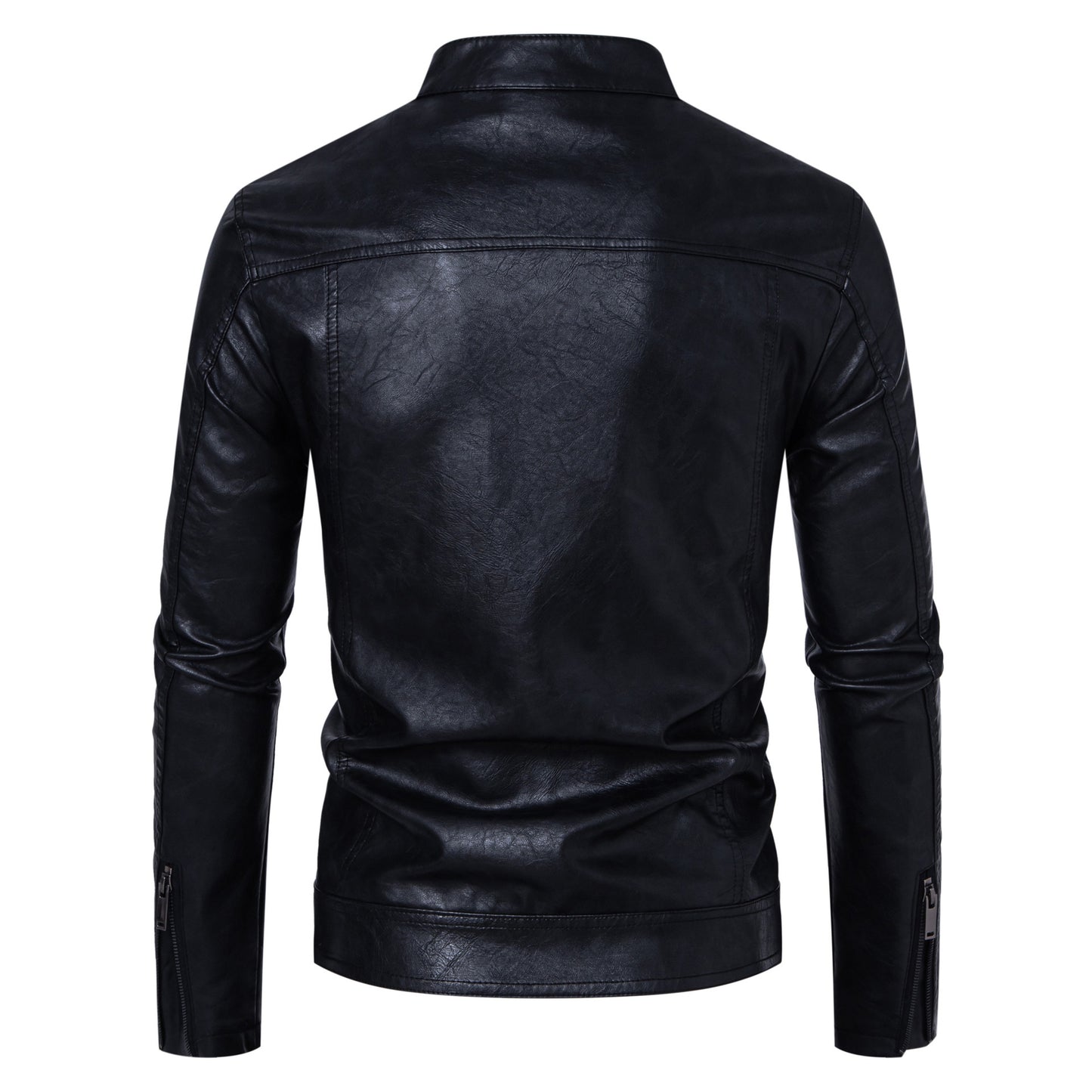 Men's Leather Coat | Casual Stand-up Collar Jacket - LAKD London