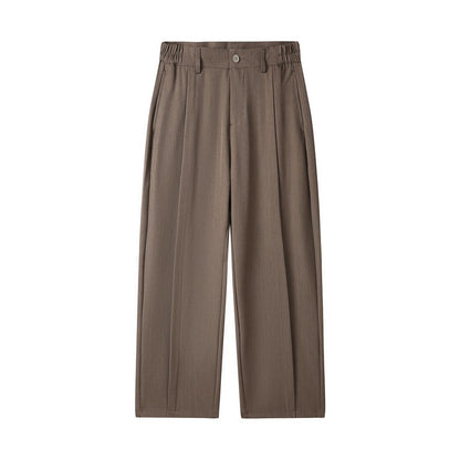Mens Loose Casual Suit Pants Versatile Straight Draping Effect Trousers