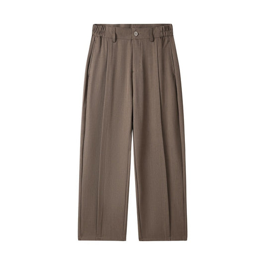 Mens Loose Casual Suit Pants Versatile Straight Draping Effect Trousers