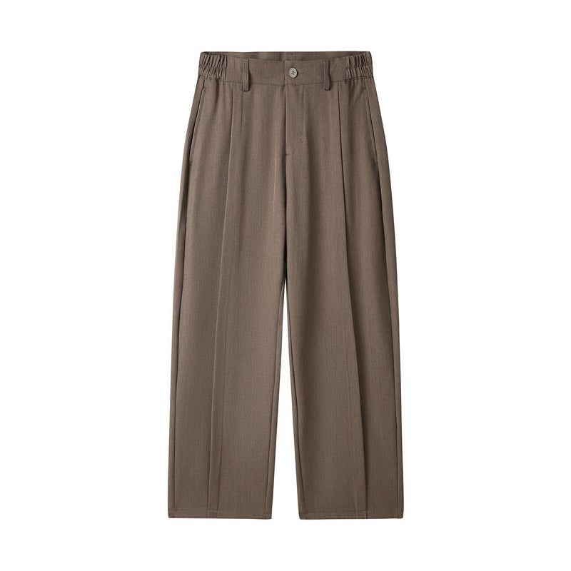 Mens Loose Casual Suit Pants Versatile Straight Draping Effect Trousers