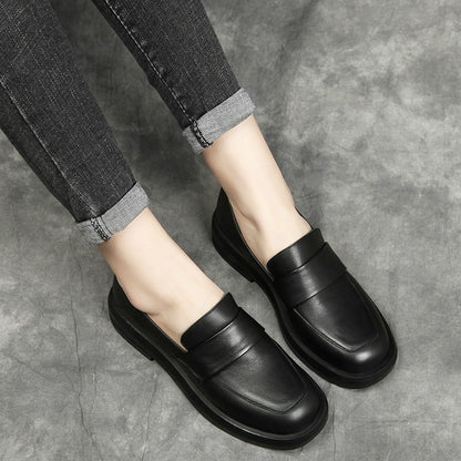 Womens Elegant British leather loafers | Comfortable Cowhide leather Shoes