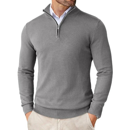 Men's Zipper Polo Ultra Thin Lightweight Long Sleeve Top Casual