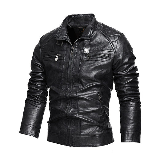 Men's Leather Lapel Retro Jacket Plus Size Winter Coat Casual - LAKD London