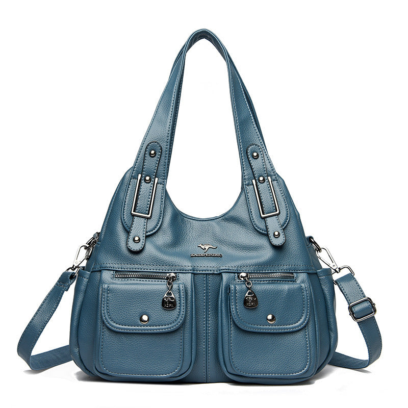 Womens Large capacity Bag | Middle-aged Mom Solid Color Crossbody Handbag
