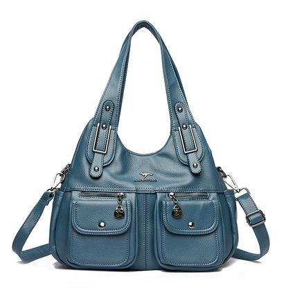 Womens Large capacity Bag | Middle-aged Mom Solid Color Crossbody Handbag