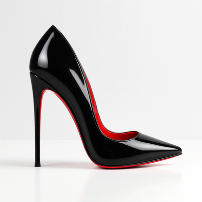 Women's Red Bottom Heels - Black Stiletto Heel Pumps