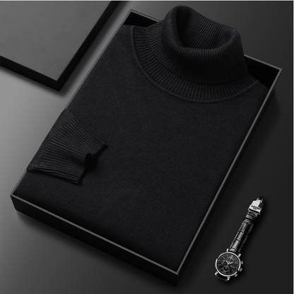 Men's Spring Solid Classic Turtleneck Knit Smart Casual Sweater