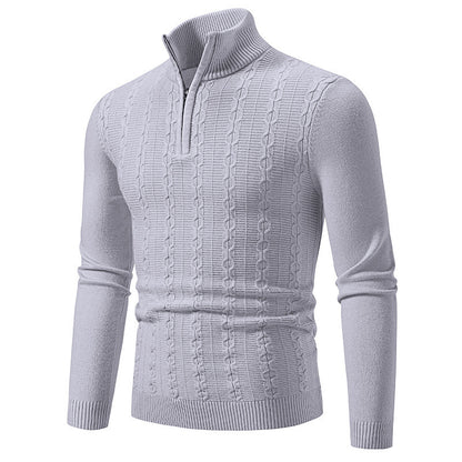 Mens High Neck Casual Stand-up Collar Slim Fit Knitwear Sweater