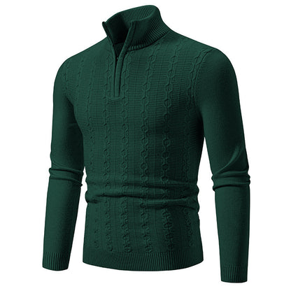 Mens High Neck Casual Stand-up Collar Slim Fit Knitwear Sweater