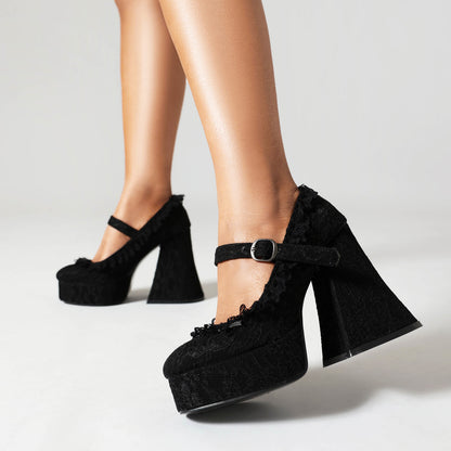 Women's Buckle Platform High Heels | Evening Shoes