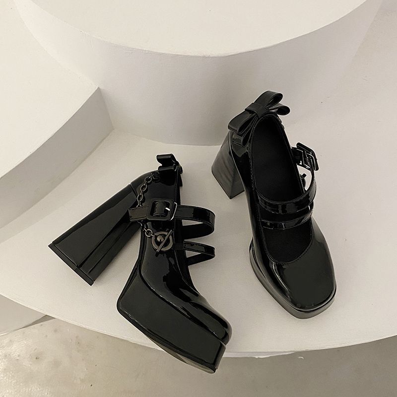 Womens Chunky Heel French Platform | Mary Jane Shoes