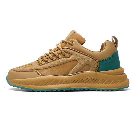 Men's Platform Lightweight Soft Sole Sports Leather Casual Sneakers