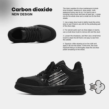 Mens Black Platform Star Pattern Sneakers - Lakd London