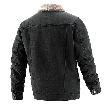 Mens Fleece Thickened Denim Jacket | Winter Warm Vintage Casual Streetwear Coat