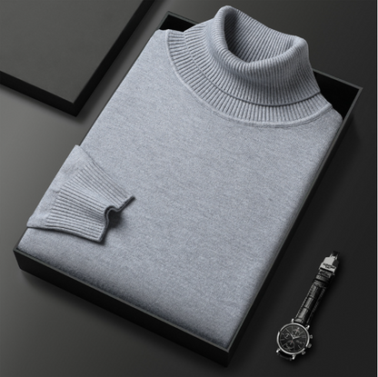 Men's Spring Solid Classic Turtleneck Knit Smart Casual Sweater