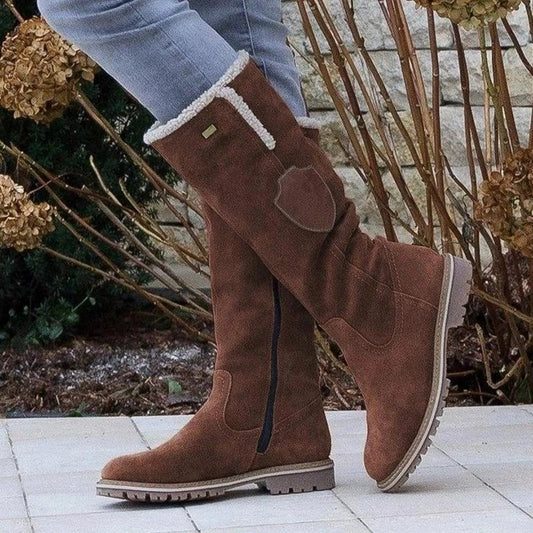 Womens Western cowboy boots with leather belt buckles by Lakd London