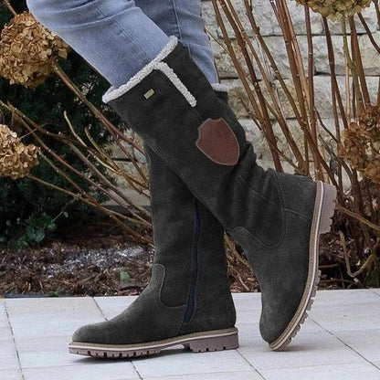 Womens Western cowboy boots with leather belt buckles by Lakd London