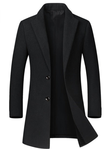 Men's Classic Wool Trench Coat Elegant Vintage Old Money Style