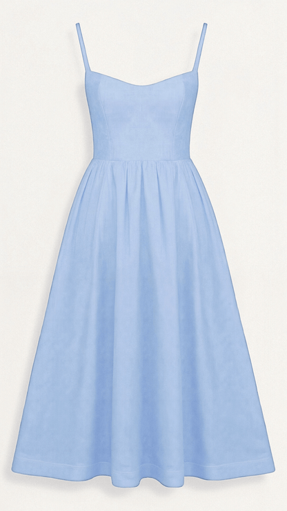 Women's Strappy A Line Midi Dress Ascot Style Summer Occasion