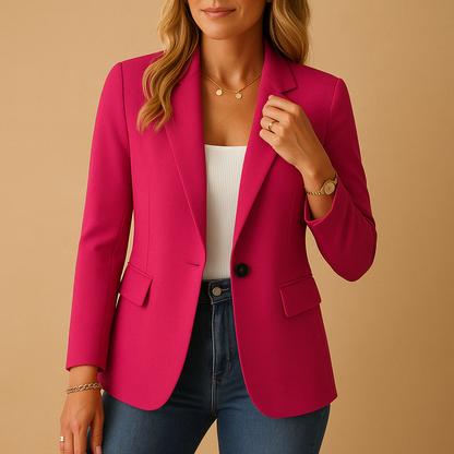 Women's Fitted Tailored Single Breasted Blazer Smart Casual Style