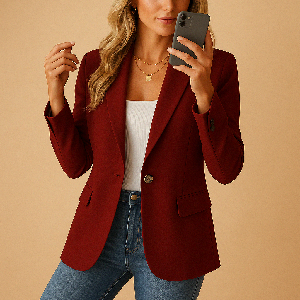 Women's Fitted Tailored Single Breasted Blazer Smart Casual Style