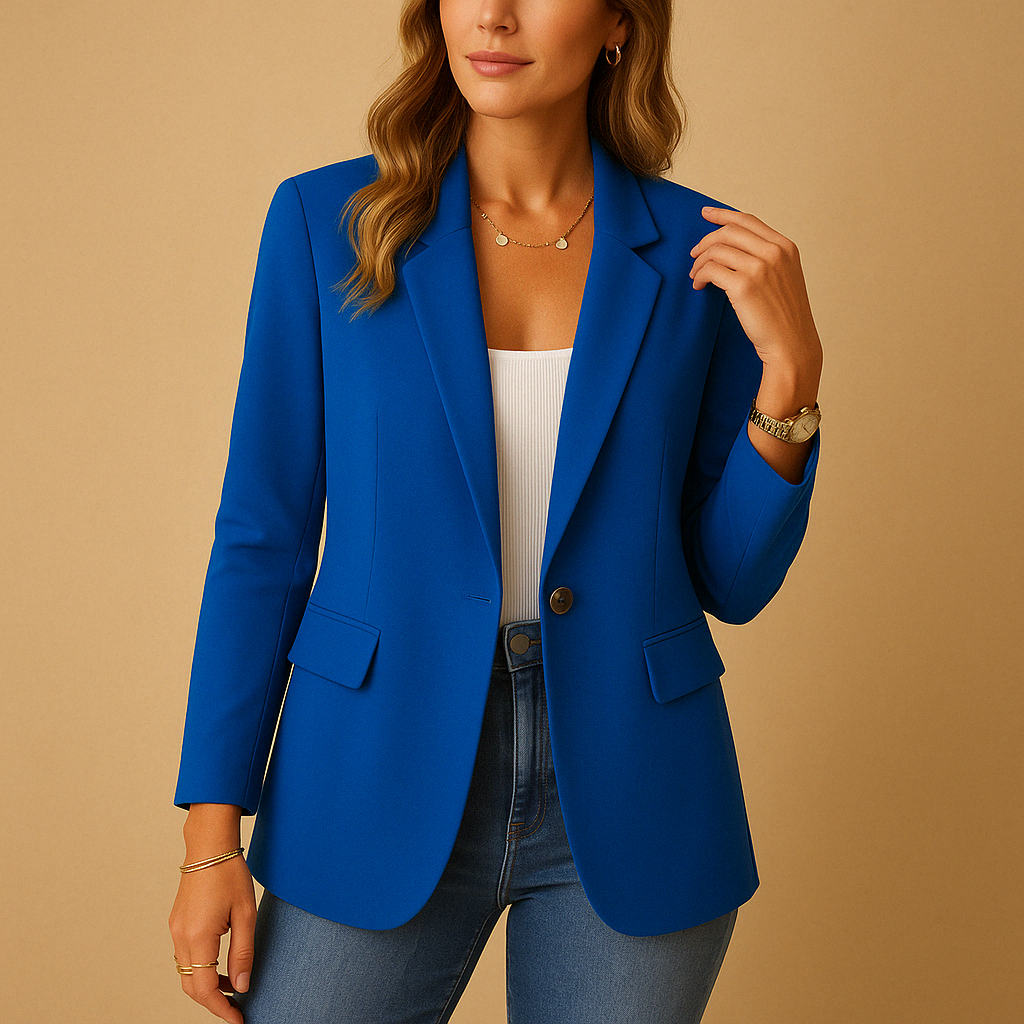 Women's Fitted Tailored Single Breasted Blazer Smart Casual Style