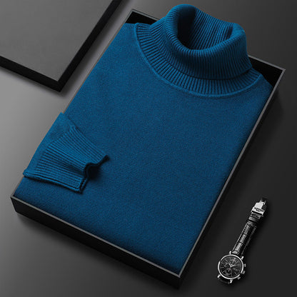 Men's Spring Solid Classic Turtleneck Knit Smart Casual Sweater