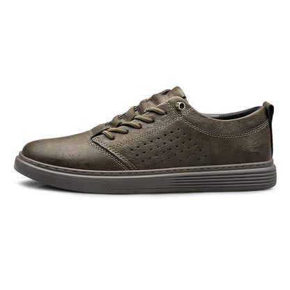 Mens Hollow-out Breathable Hole Shoes | Low-top Cowhide Leather Sneakers - LAKD London