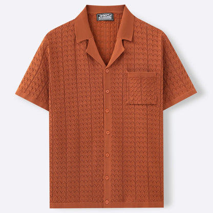 Mens Summer Half sleeve Shirt | Short Sleeve Cuban Collar Knitted Polo Shirt