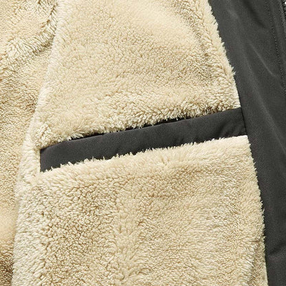 Mens Collar Cotton-padded Sherpa Coat | Oversized Fur Jacket