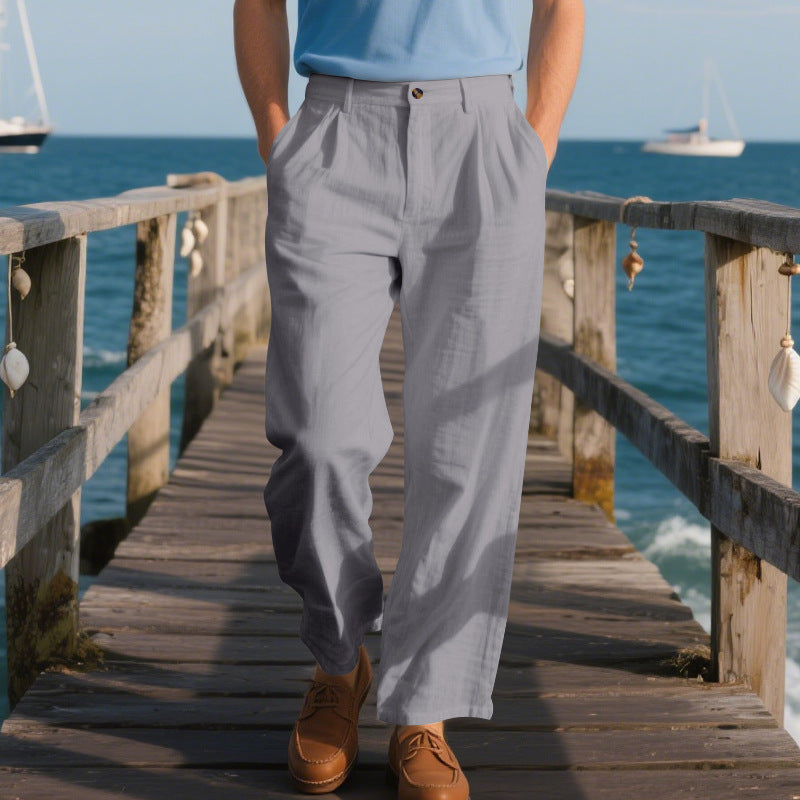 Mens Loose Straight Business Comfortable Suit Pants