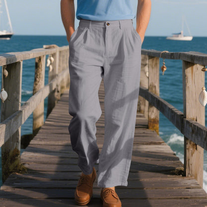 Mens Loose Straight Business Comfortable Suit Pants