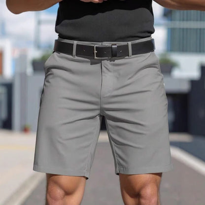 Men's Solid Colour Summer Business Sports Straight Fit Shorts Casual