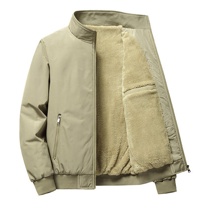 Mens Collar Cotton-padded Sherpa Coat | Oversized Fur Jacket