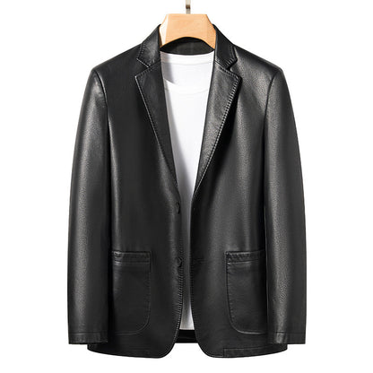 Men's Business Casual Leather Coat - LAKD London