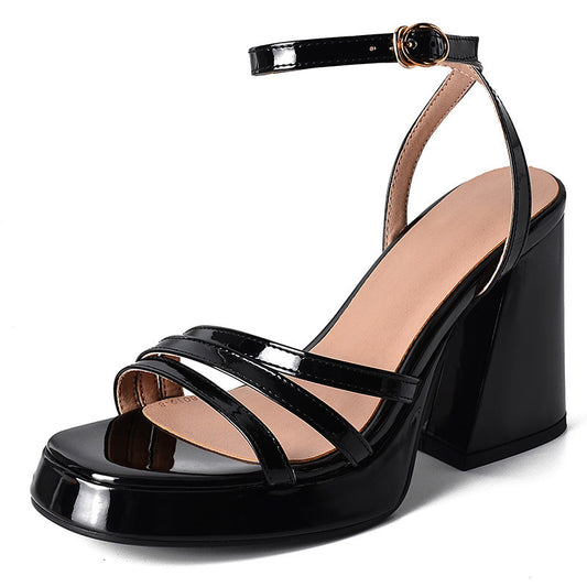 Womens European Style Roman High Heels | Glossy Event Shoes