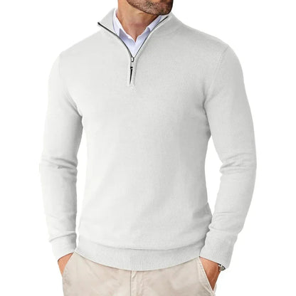 Men's Zipper Polo Ultra Thin Lightweight Long Sleeve Top Casual