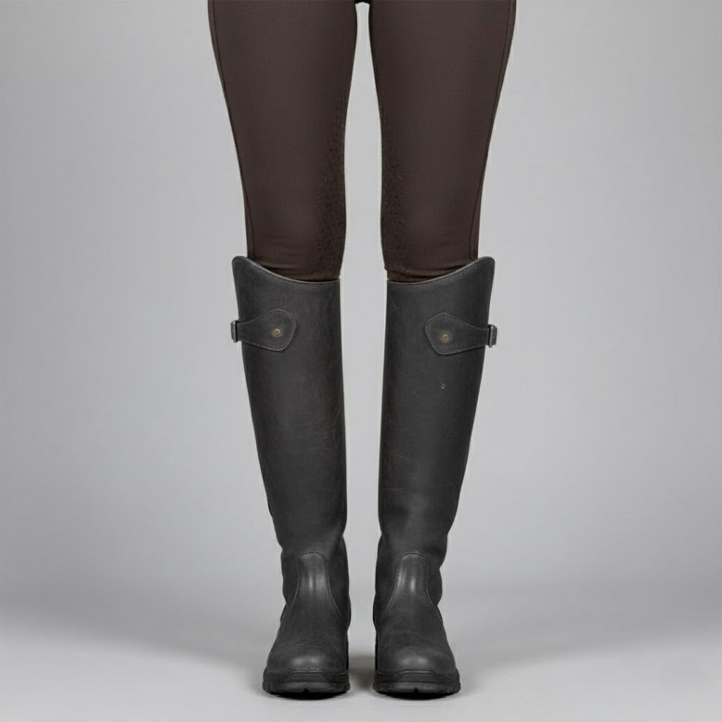Women's Waterproof Leather Riding Boots - Below Knee Orthopaedic Shoe - LAKD London