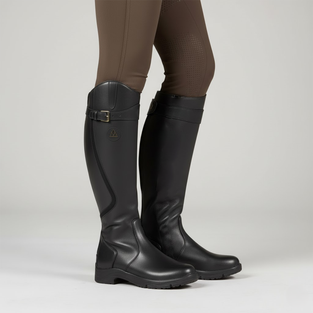 Women's Waterproof Leather Riding Boots - Below Knee Orthopaedic Shoe - LAKD London