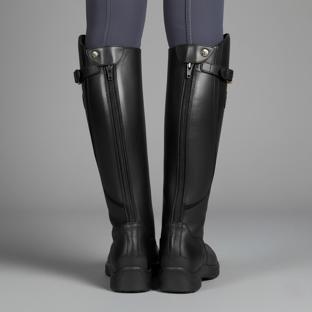 Women's Waterproof Leather Riding Boots - Below Knee Orthopaedic Shoe - LAKD London