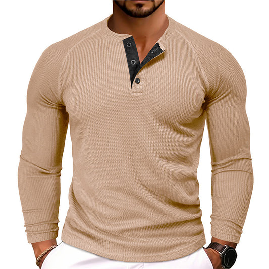 Men's Round Neck Waffle Knit Casual Slim Fit T-shirt - LAKD London