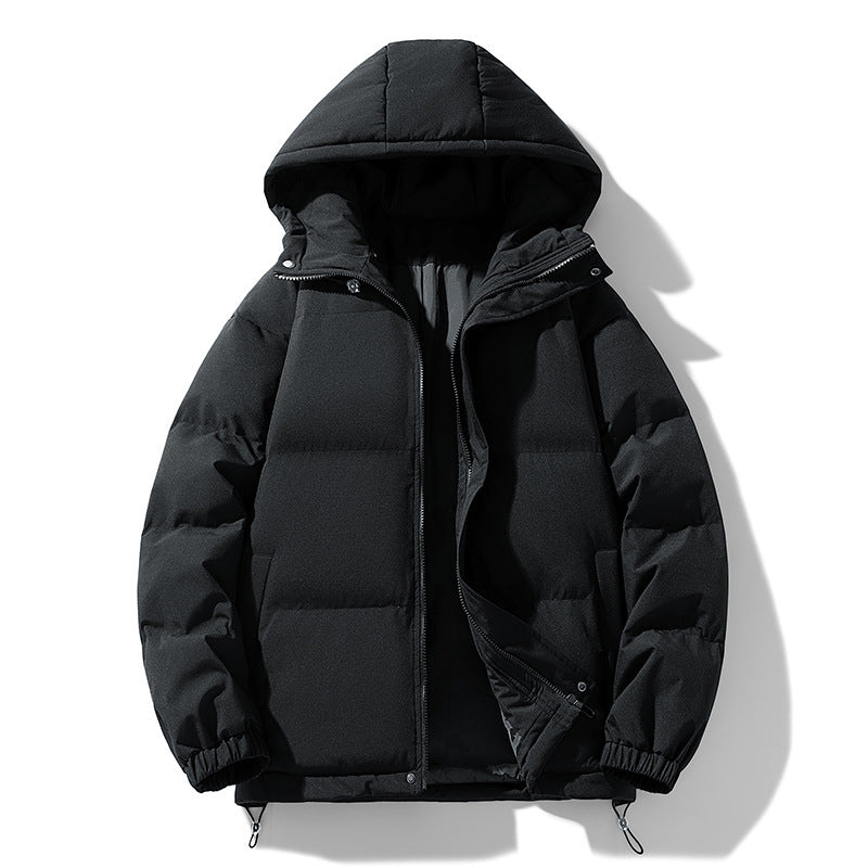 Hooded Thickened Padded Cotton Coat | Solid Color Jacket