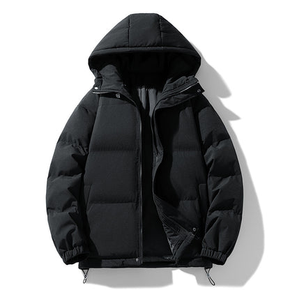 Hooded Thickened Padded Cotton Coat | Solid Color Jacket